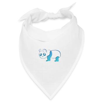 Blauer Panda Bär Tier Glitzer Blau - Bandana Dreieckstuch - Weiß - Vorne
