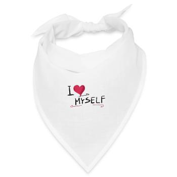 ich liebe mich herz text spruch - Bandana Dreieckstuch - Weiß - Vorne