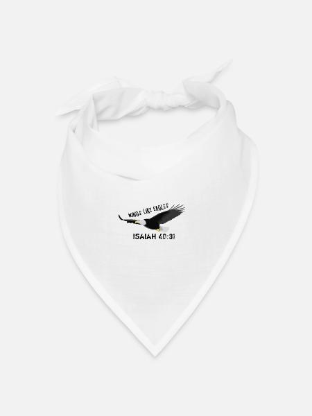 Wings like eagles - Jesaja 40,31 - Bibel Jesus4m3 - Bandana Dreieckstuch - Weiß