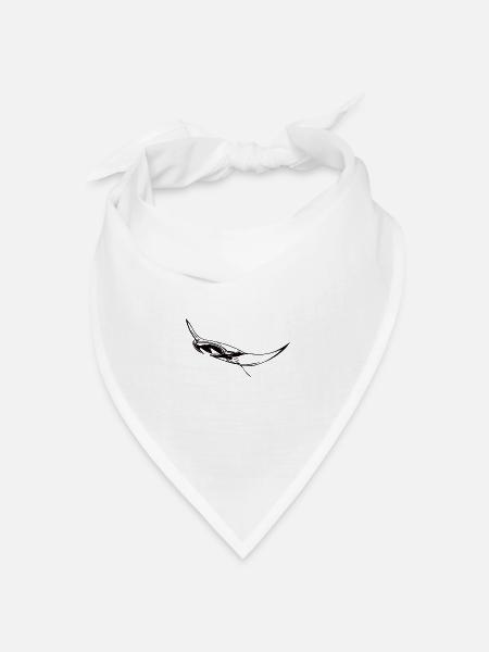 Eleganter schwimmender Mantarochen - Bandana Dreieckstuch - Weiß