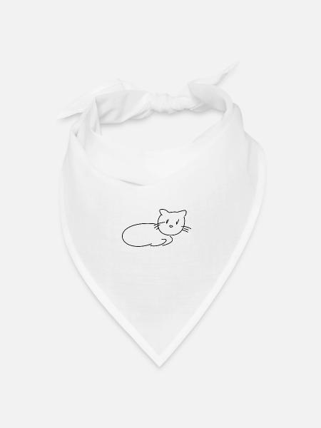 Tiere Symbol Katze tier - Bandana Dreieckstuch - Weiß