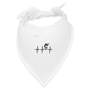 Herzschlag für Zander und Raubfisch Sportangeln - Bandana Dreieckstuch - Weiß - Vorne