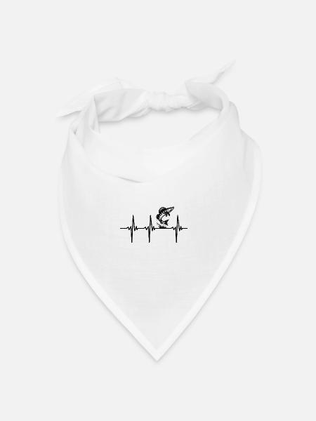 Herzschlag für Zander und Raubfisch Sportangeln - Bandana Dreieckstuch - Weiß