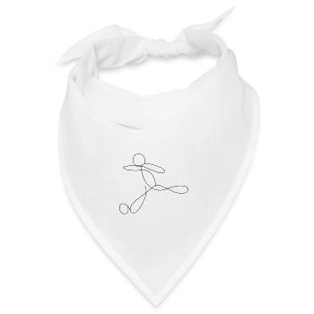 Fußball Line Art - Bandana Dreieckstuch - Weiß - Vorne