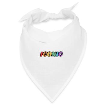 Ikonisch - Regenbogen Text LGBT Pride - Bandana Dreieckstuch - Weiß - Vorne