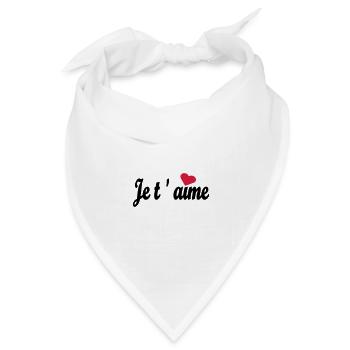 Je t ´aime - Bandana Dreieckstuch - Weiß - Vorne