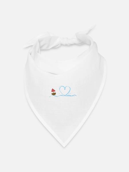 herz wasser schwimmen boot - Bandana Dreieckstuch - Weiß