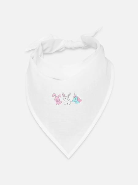 Hase Hasen Einhorn Tiere Symbole - Bandana Dreieckstuch - Weiß