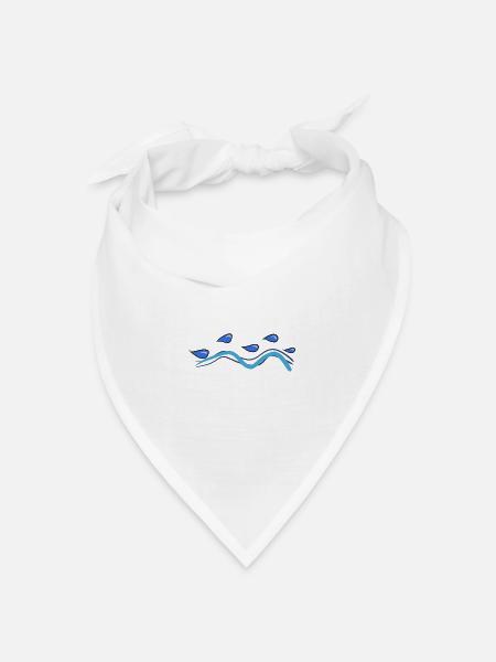 linie tropfen wasser symbol linien - Bandana Dreieckstuch - Weiß