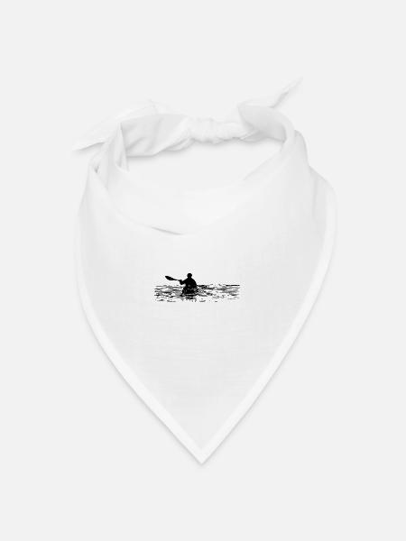 Paddler im Kanu Sonnenuntergang Kayakfahrer - Bandana Dreieckstuch - Weiß