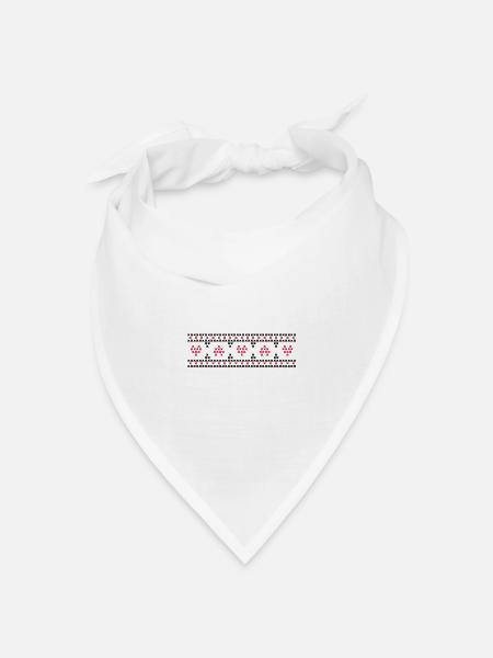 Christmas Hearts - Bandana Dreieckstuch - Weiß