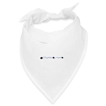 blaue linke wellig punkte - Bandana Dreieckstuch - Weiß - Vorne