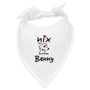 Nicht's ohne Hund Benny - Bandana Dreieckstuch - Weiß - Vorne