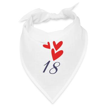 18. 18 JAHRE ALT. 18-JÄHRIGES JUBILÄUM. GEBURTSTAG 18 JAHRE. - Bandana Dreieckstuch - Weiß - Vorne