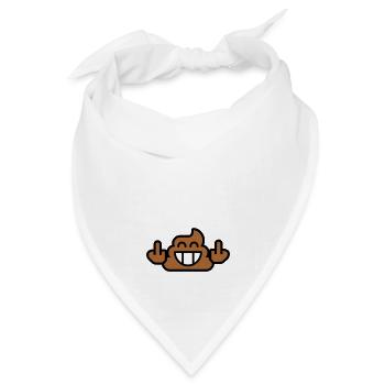 Emoji Poop Stinkfingers 3c - Bandana Dreieckstuch - Weiß - Vorne