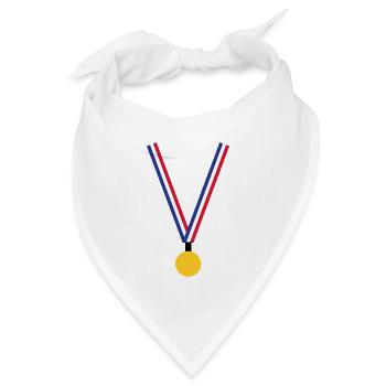 Goldmedaille - Frankreich - Bandana Dreieckstuch - Weiß - Vorne