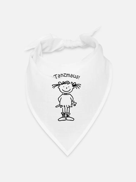 Tanzmaus! - Bandana Dreieckstuch - Weiß