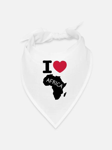 I love Africa - Bandana Dreieckstuch - Weiß