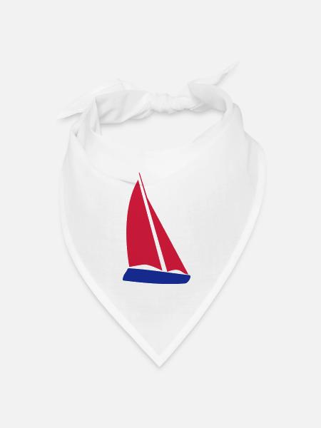 Segelboot - Bandana Dreieckstuch - Weiß