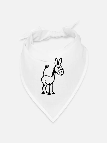 Kleiner Esel - Bandana Dreieckstuch - Weiß