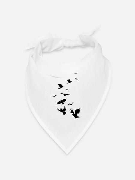 Aufbruch der Raben - Bandana Dreieckstuch - Weiß