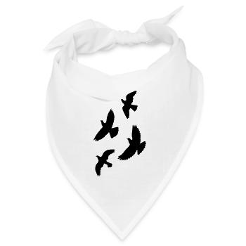 Vögel - Bandana Dreieckstuch - Weiß - Vorne