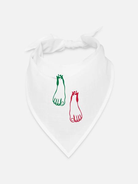 rechten fuss links - Bandana Dreieckstuch - Weiß