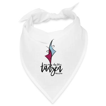 Man muss das Leben tanzen Nietzsche Lebensfreude - Bandana Dreieckstuch - Weiß - Vorne