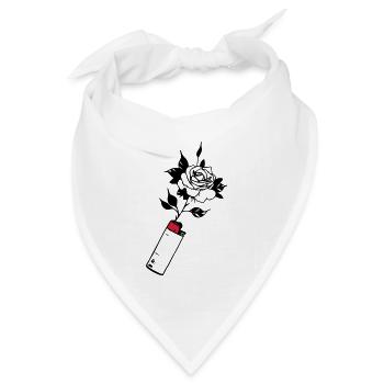 Blumenfeuerzeug (anpassbare Farben) - Bandana Dreieckstuch - Weiß - Vorne