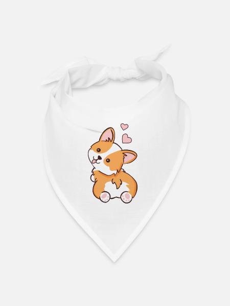 Corgi - Bandana Dreieckstuch - Weiß