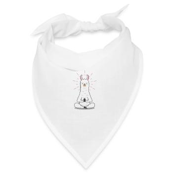 Yoga Joga Namaste Katze Hund Mandala Llama Geschen - Bandana Dreieckstuch - Weiß - Vorne
