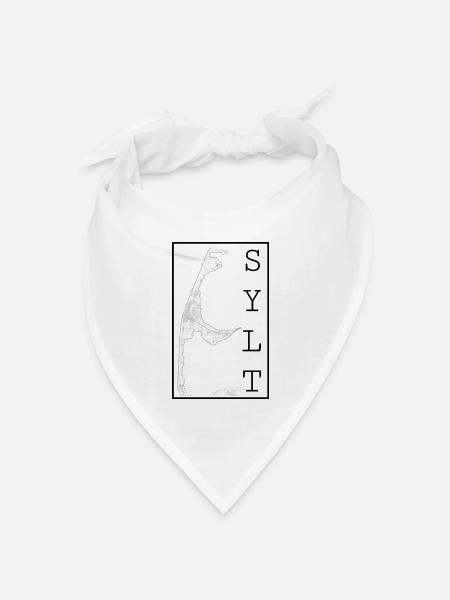 Stadtbild von Sylt - Bandana Dreieckstuch - Weiß