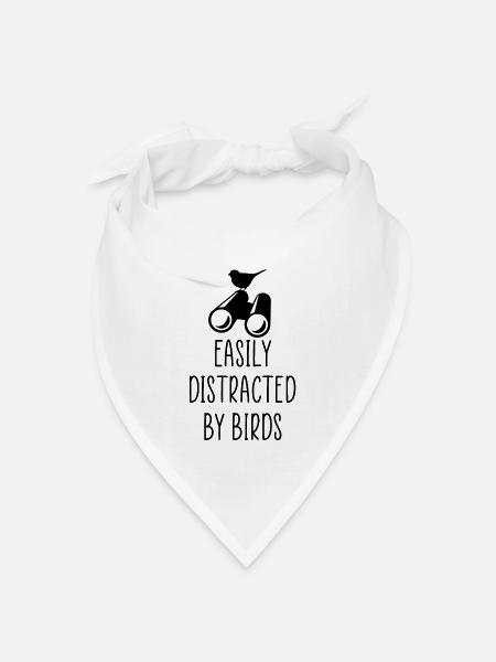 von Vögeln abgelenkt - Bandana Dreieckstuch - Weiß