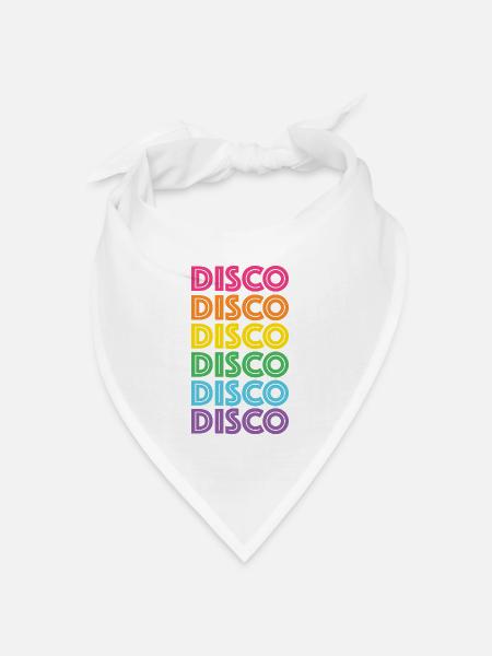 LGBTQ-Retro-Disco - Bandana Dreieckstuch - Weiß