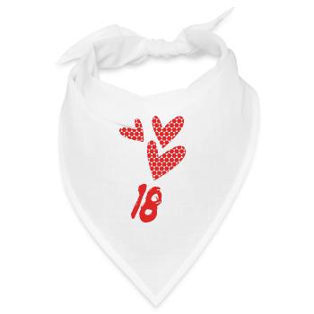 18. 18 JAHRE ALT. 18-JÄHRIGES JUBILÄUM. GEBURTSTAG 18 JAHRE. - Bandana Dreieckstuch - Weiß - Vorne