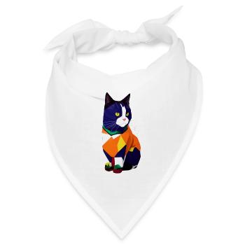 Die Katze im Pullover - Bandana Dreieckstuch - Weiß - Vorne