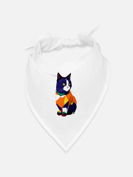 Die Katze im Pullover - Bandana Dreieckstuch - Weiß