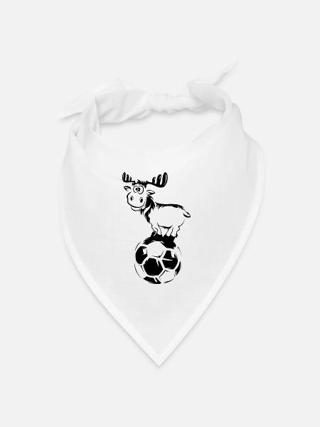 fußball rentier symbol Elch lustig Ball icon Grafi - Bandana Dreieckstuch - Weiß