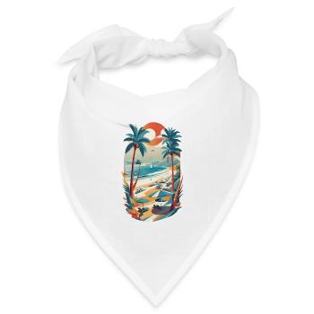 Retro-Strand-Vibes - Bandana Dreieckstuch - Weiß - Vorne