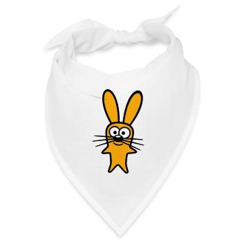 Hase Kaninchen Häschen Cartoon Kleintier niedlich - Bandana Dreieckstuch - Weiß - Vorne