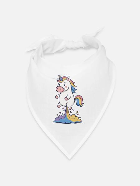 Einhorn - Bandana Dreieckstuch - Weiß