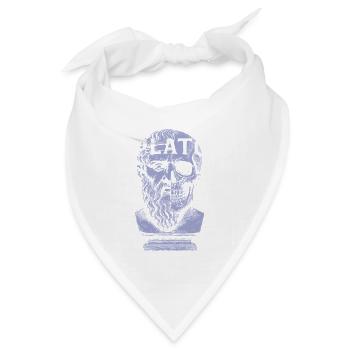 Platon Künstlerisches Schädeldesign - Bandana Dreieckstuch - Weiß - Vorne