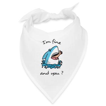 Hai Surfen Humor Lustig Ozean Strand Geschenk Surfen - Bandana Dreieckstuch - Weiß - Vorne