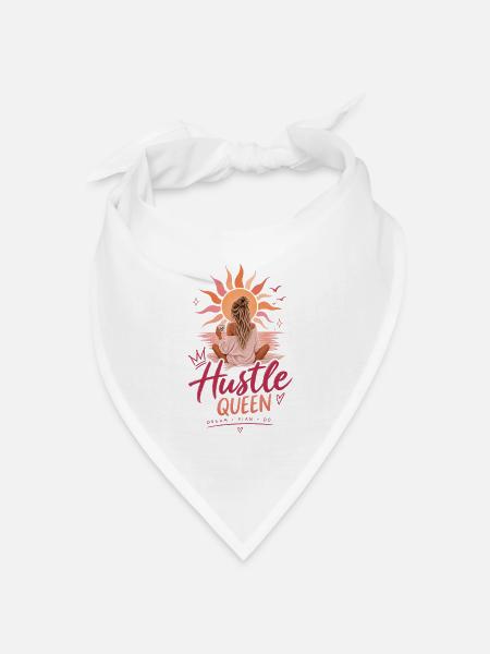 Königin Hustle Sonnenrosa - Bandana Dreieckstuch - Weiß