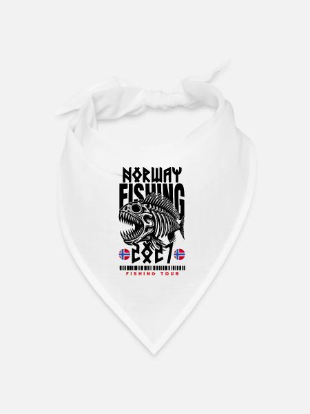 Norwegen Angeltour 2027 - Bandana Dreieckstuch - Weiß