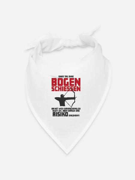 Bogenschießen Fan T-Shirt Archery Knittered Look - Bandana Dreieckstuch - Weiß