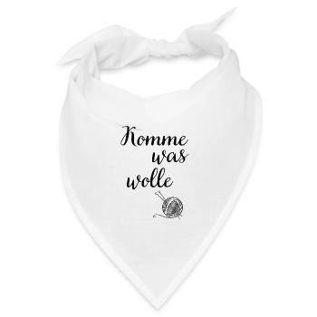 Komme was Stricken Hobby wolle Handarbeit Geschenk - Bandana Dreieckstuch - Weiß - Vorne