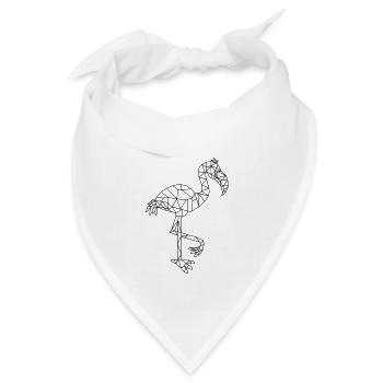 Flamingo geometrisch - Bandana Dreieckstuch - Weiß - Vorne