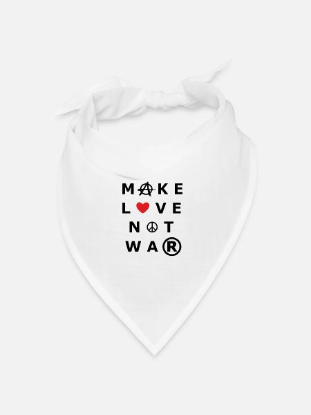 make love not war - Bandana Dreieckstuch - Weiß