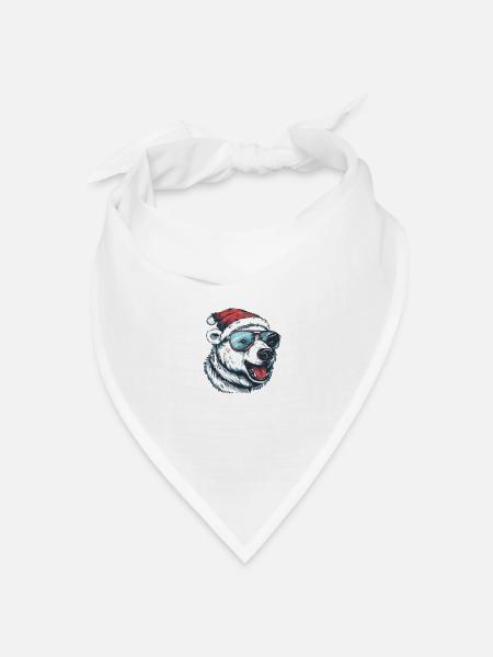 Eisbär Weihnachten Lustig - Bandana Dreieckstuch - Weiß